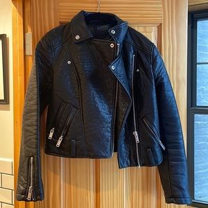 Vegan leather biker jacket